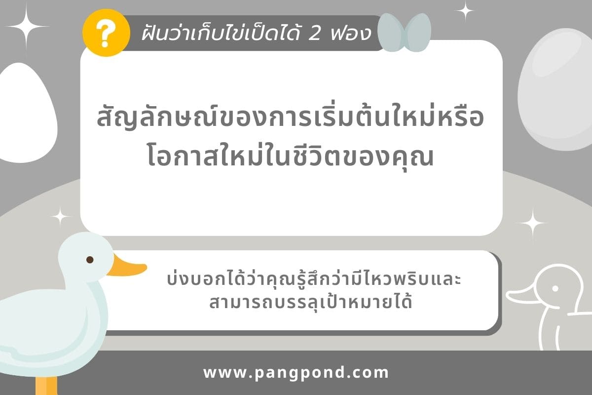 ฝันว่าเก็บไข่เป็ด 9 ได้หลายฟองเยอะมากสีขาวผลตอบแทน ใบเลขเด็ด 4 ฝันว่าเก็บไข่เป็ดได้ 2 ฟอง