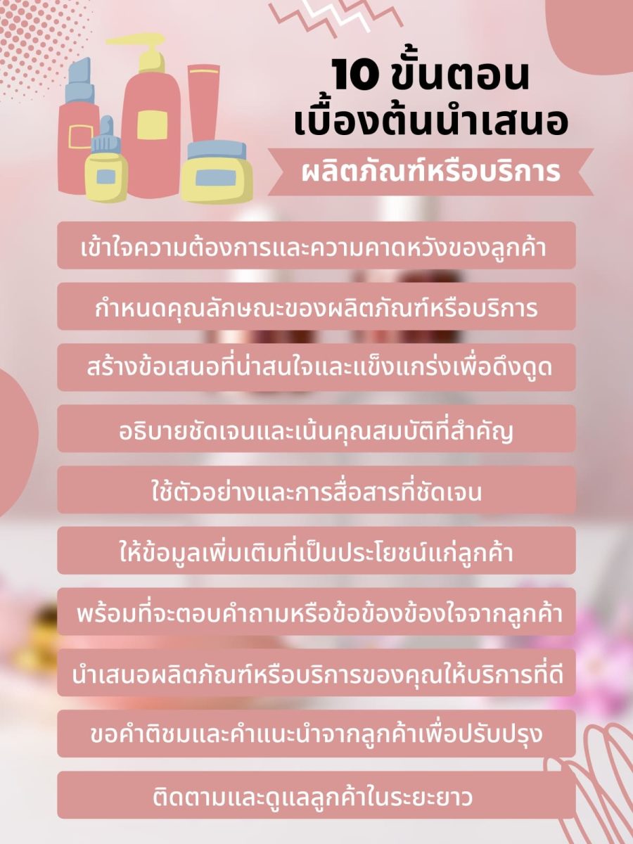 วิธีนำเสนอผลิตภัณฑ์บริการให้ลูกค้าที่ไม่มีใครพูดจบ 10 วิธี ? 3 10 %E0%B8%82%E0%B8%B1%E0%B9%89%E0%B8%99%E0%B8%95%E0%B8%AD%E0%B8%99%E0%B8%99%E0%B8%B3%E0%B9%80%E0%B8%AA%E0%B8%99%E0%B8%AD%E0%B8%9C%E0%B8%A5%E0%B8%B4%E0%B8%95%E0%B8%A0%E0%B8%B1%E0%B8%93%E0%B8%91%E0%B9%8C