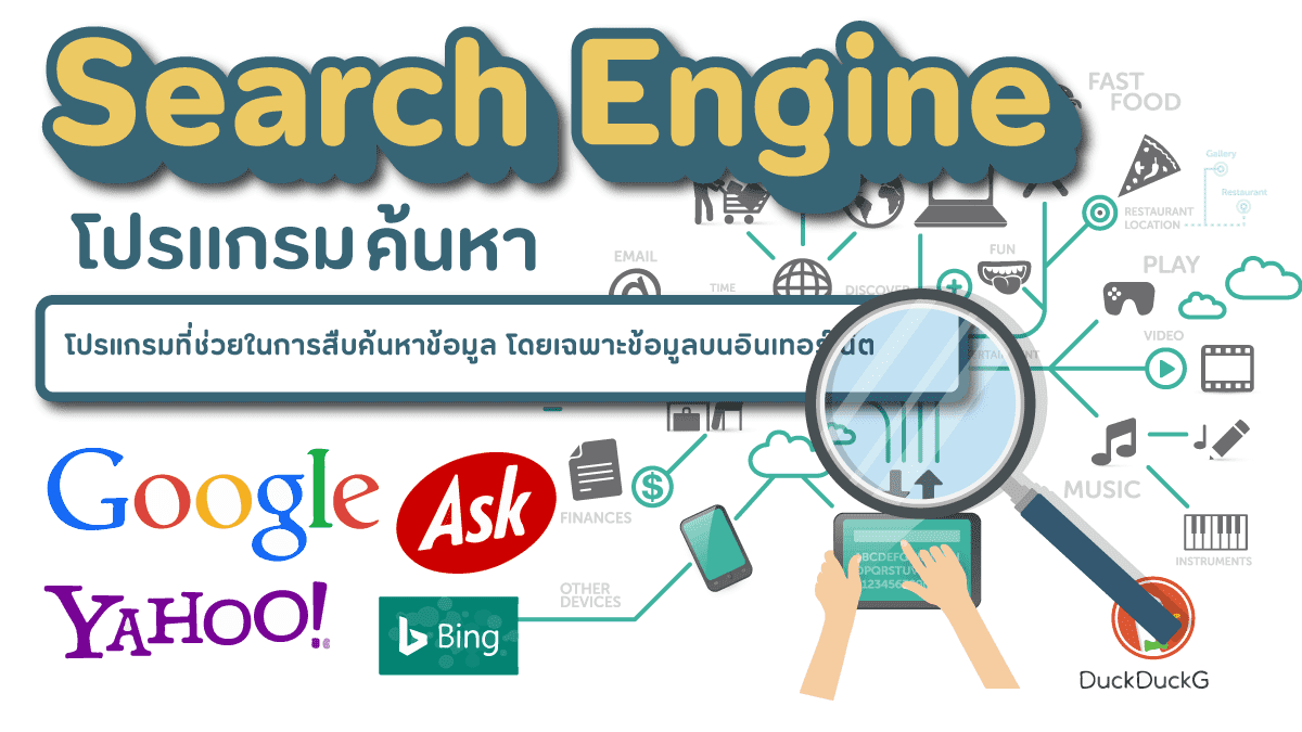 search engine คือ (search engine is) เสิร์ชเอนจินหรือโปรแกรม 4 หาข้อมูล