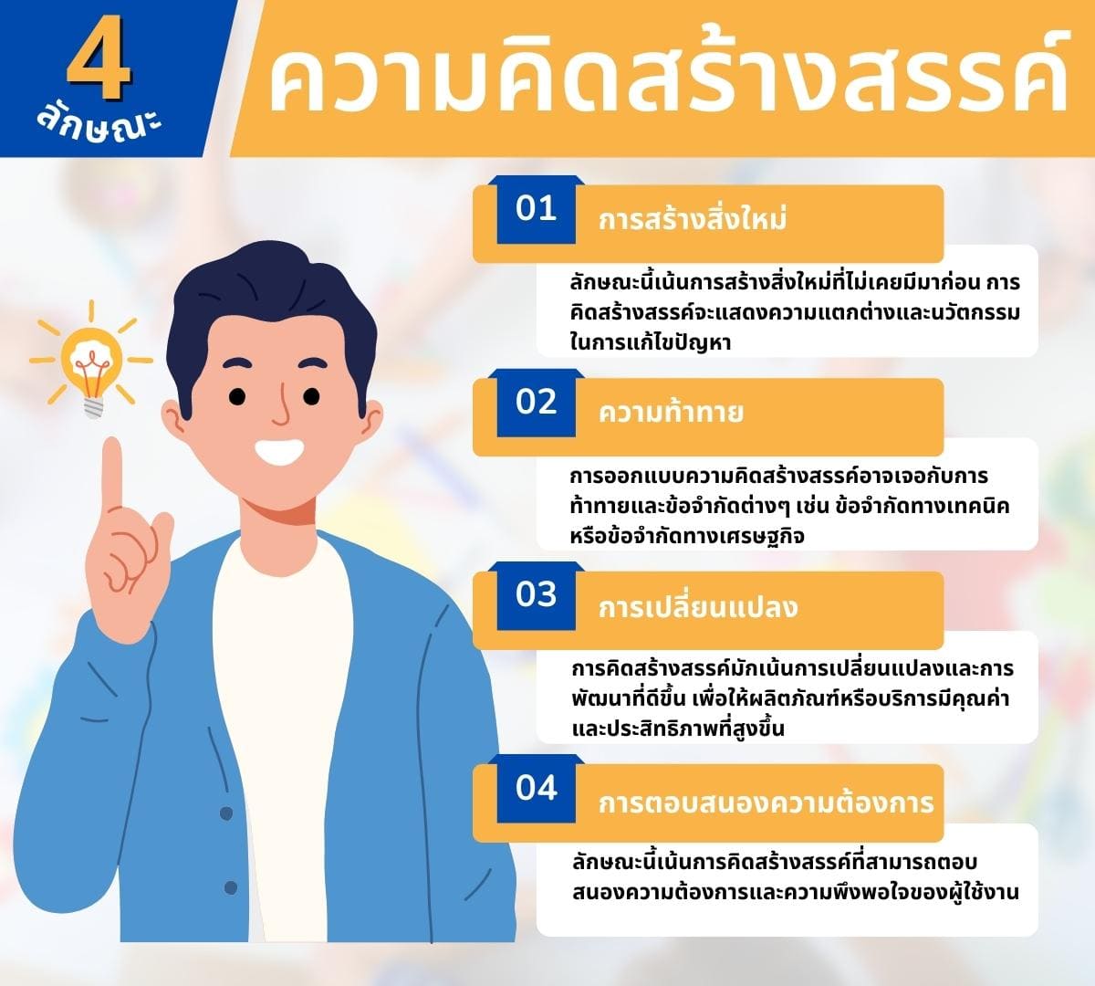 กระบวนการ สร้างสรรค์และการออกแบบทำได้อย่างเจ๋ง 5 กระบวนการ? 7 4 %E0%B8%A5%E0%B8%B1%E0%B8%81%E0%B8%A9%E0%B8%93%E0%B8%B0 %E0%B8%84%E0%B8%A7%E0%B8%B2%E0%B8%A1%E0%B8%84%E0%B8%B4%E0%B8%94%E0%B8%AA%E0%B8%A3%E0%B9%89%E0%B8%B2%E0%B8%87%E0%B8%AA%E0%B8%A3%E0%B8%A3%E0%B8%84%E0%B9%8C