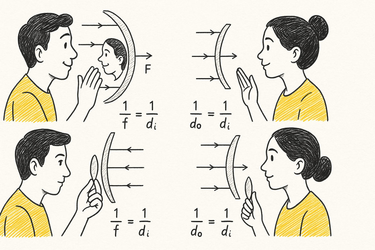กระจกเว้า กระจกนูน เลนส์เว้า เลนส์นูน พร้อมสูตรการคำนวณ ฉบับ