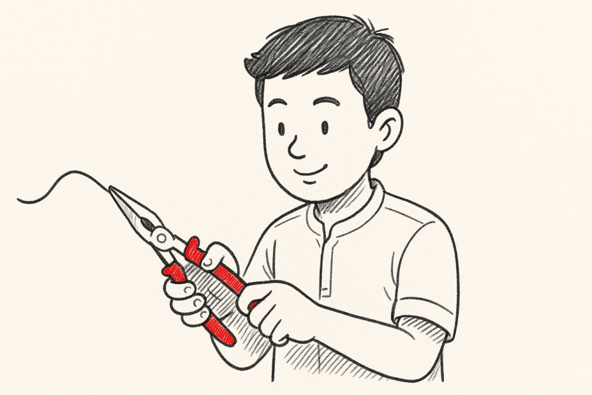คีมปากแหลม การใช้งาน (Needle nose pliers usage) คีมปากแหลมกา