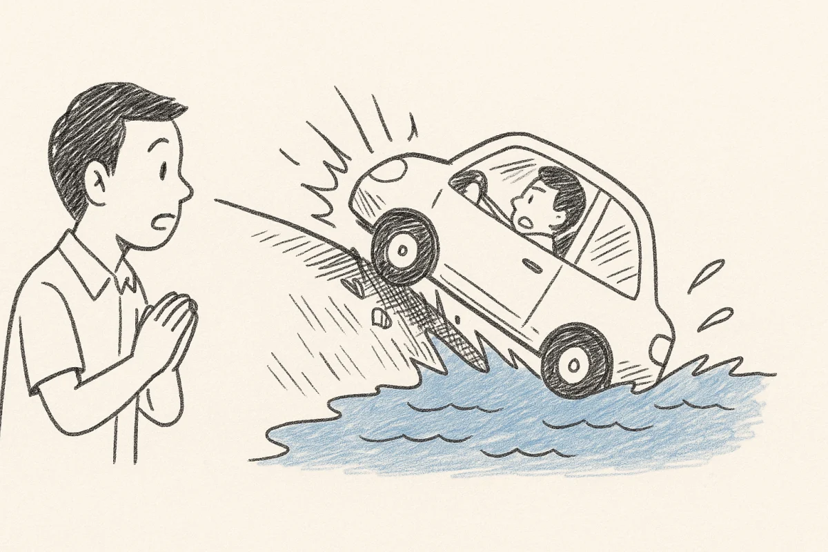 ฝันเห็นคนอื่นขับรถแล้วเกิดอุบัติเหตุตกคลอง ฉบับเข้าใจง่าย อั