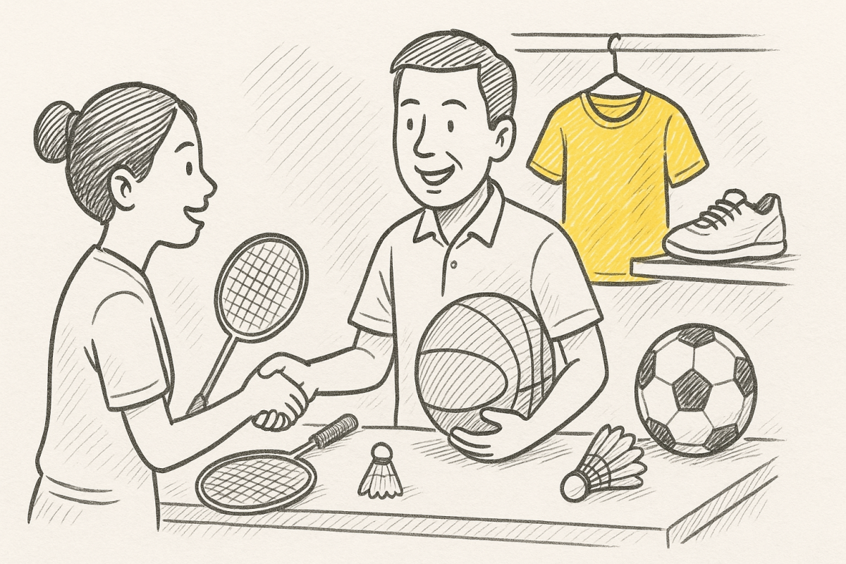 ร้าน ขาย อุปกรณ์ กีฬา เมืองทอง (Shop selling sports equipmen