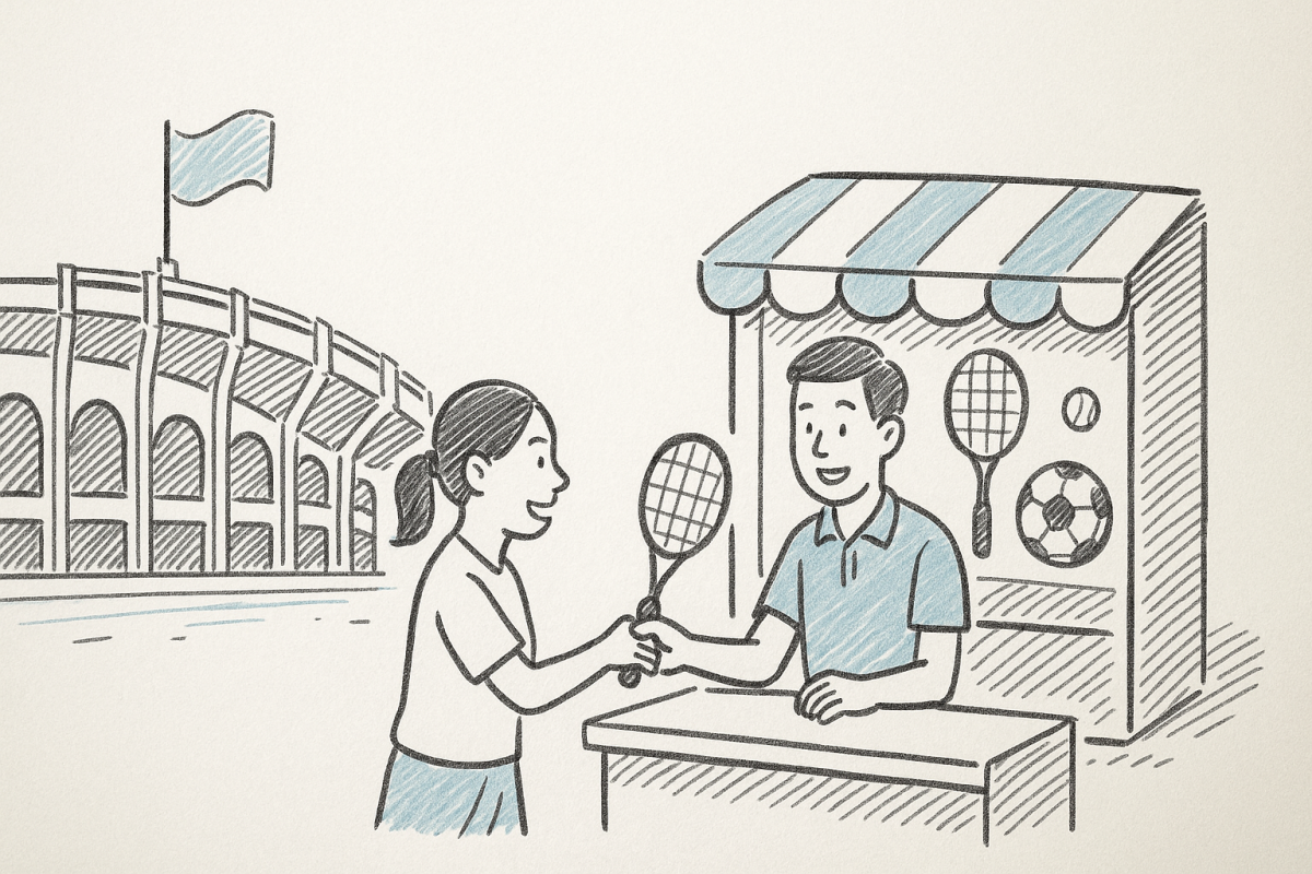 ร้าน ขาย อุปกรณ์ กีฬา สนาม กีฬา แห่ง ชาติ (Shop selling spor