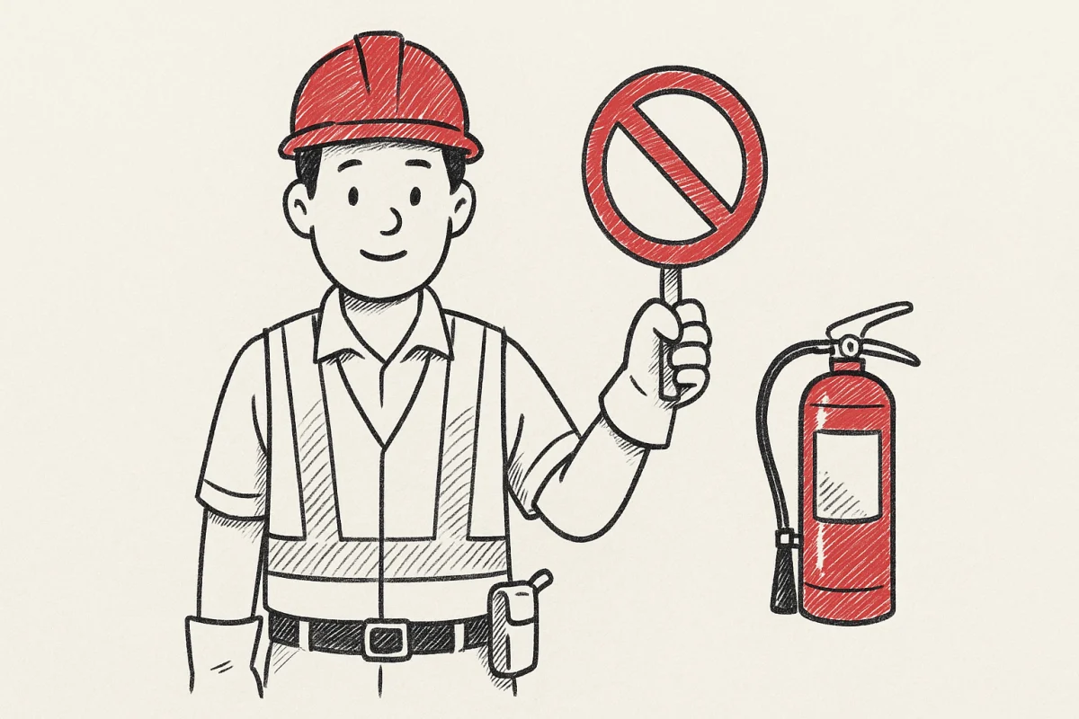 สีที่แสดงถึงเครื่องหมายบังคับ เพื่อความปลอดภัยในการปฏิบัติงา