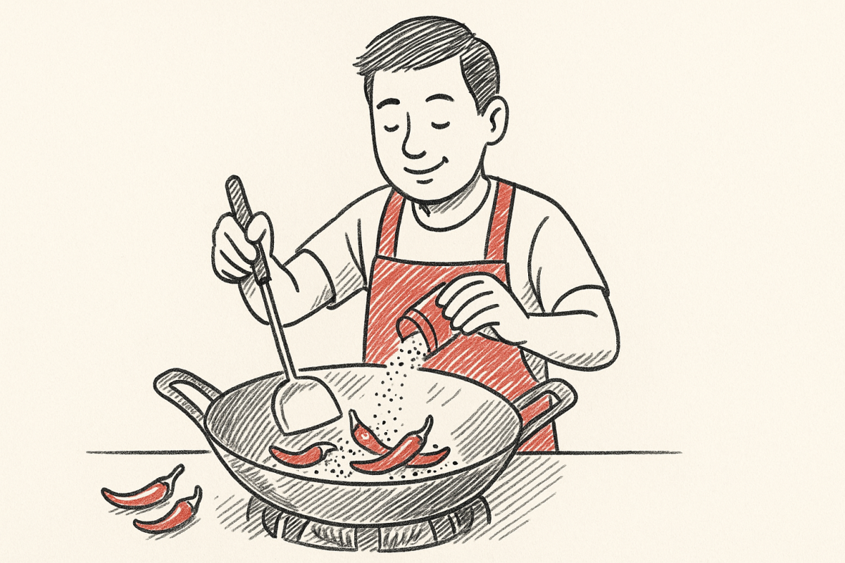 คั่วพริกเกลือ สูตร (Roasted chili and salt recipe) คั่วพริกเ