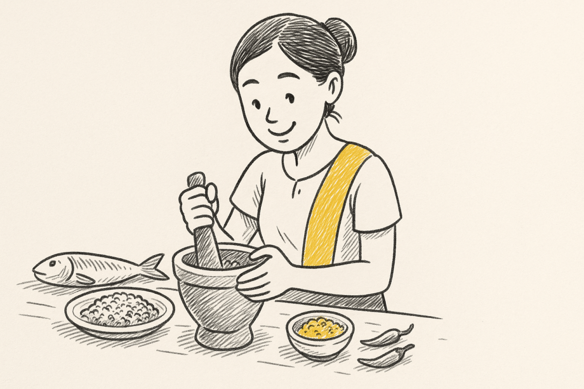 น้ําพริกปลาร้าสับ สูตร (Minced fermented fish chili paste re