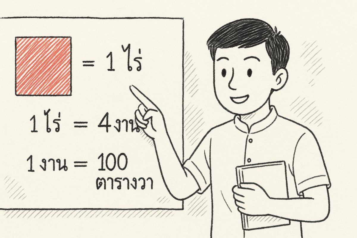 วิธีคิดไร่ งาน ตารางวา (How to calculate rai, work, square w