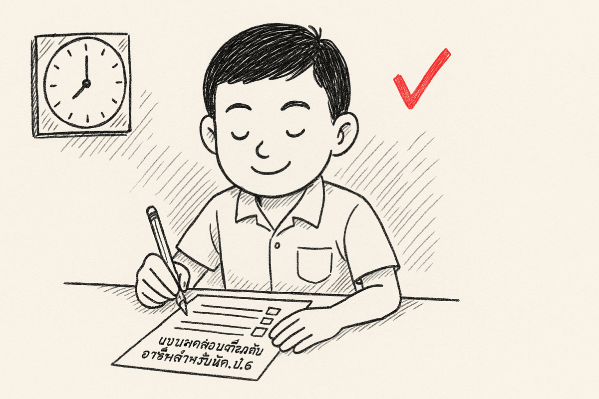 แบบทดสอบเกี่ยวกับการงานอาชีพสำหรับนักเรียนชั้น ป.6 doc ฉบับเ