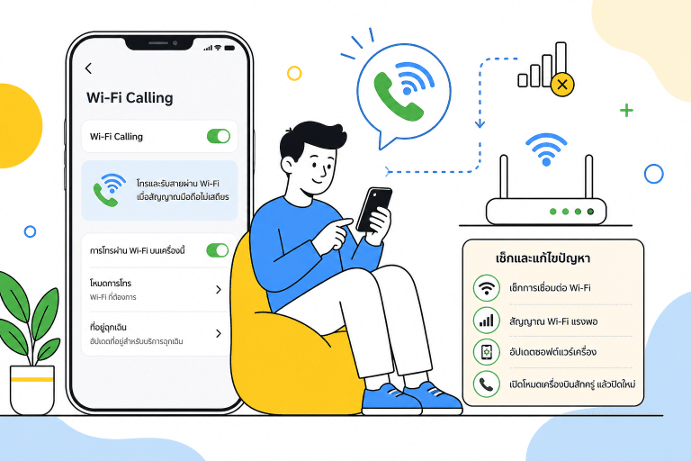 ภาพประกอบการเปิด wifi calling true และแก้ปัญหาโทรไม่ได้