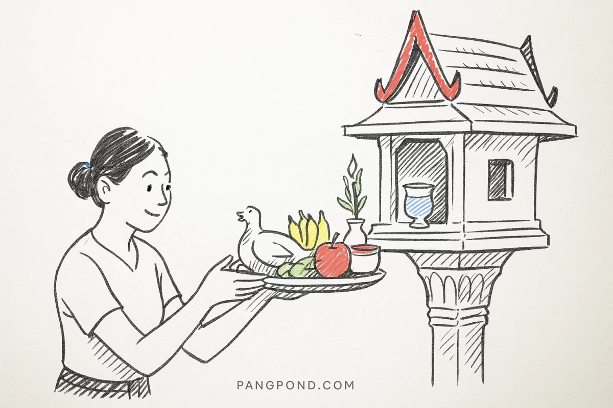 อาหารตั้งศาลพระภูมิ 9 แสดงความเคารพ พระภูมิสถานประกอบธุรกิจ?