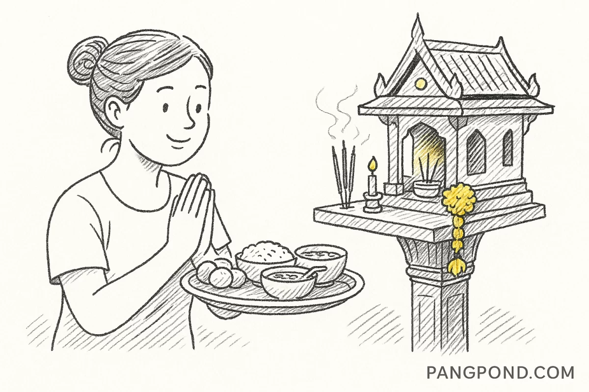 ศาลคำบูชาถวายอาหารพระภูมิเจ้าที่ 9 การประเพณียาวนานความมงคล?