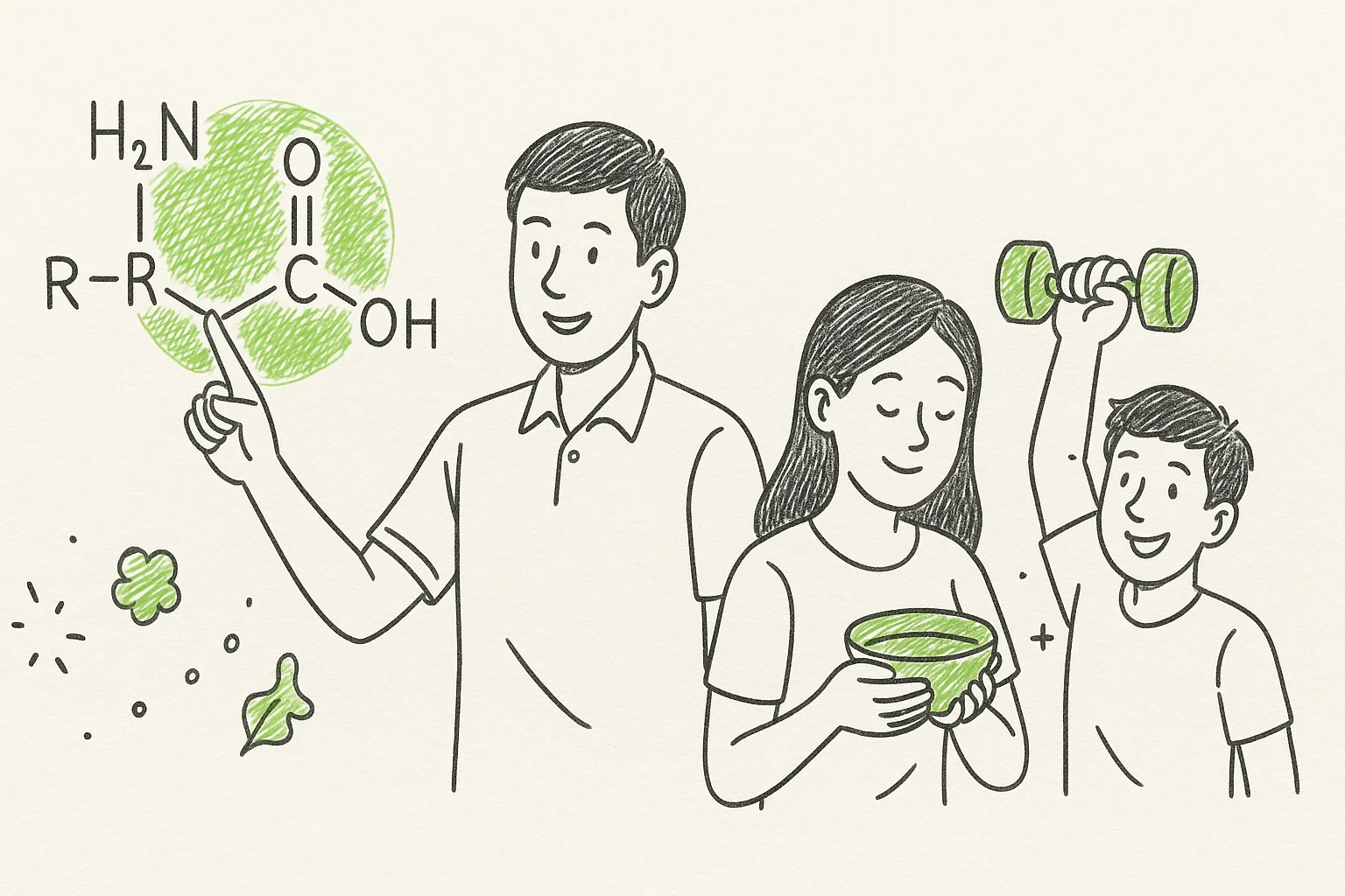 กรดอะมิโน สูตรและประโยชน์ที่สำคัญต่อสุขภาพมนุษย์ ฉบับเข้าใจง