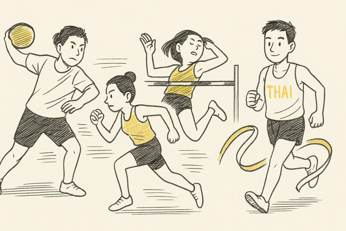 กรีฑาในกีฬาโอลิมปิกและการ์ตูนที่เกี่ยวข้อง ฉบับเข้าใจง่าย อั