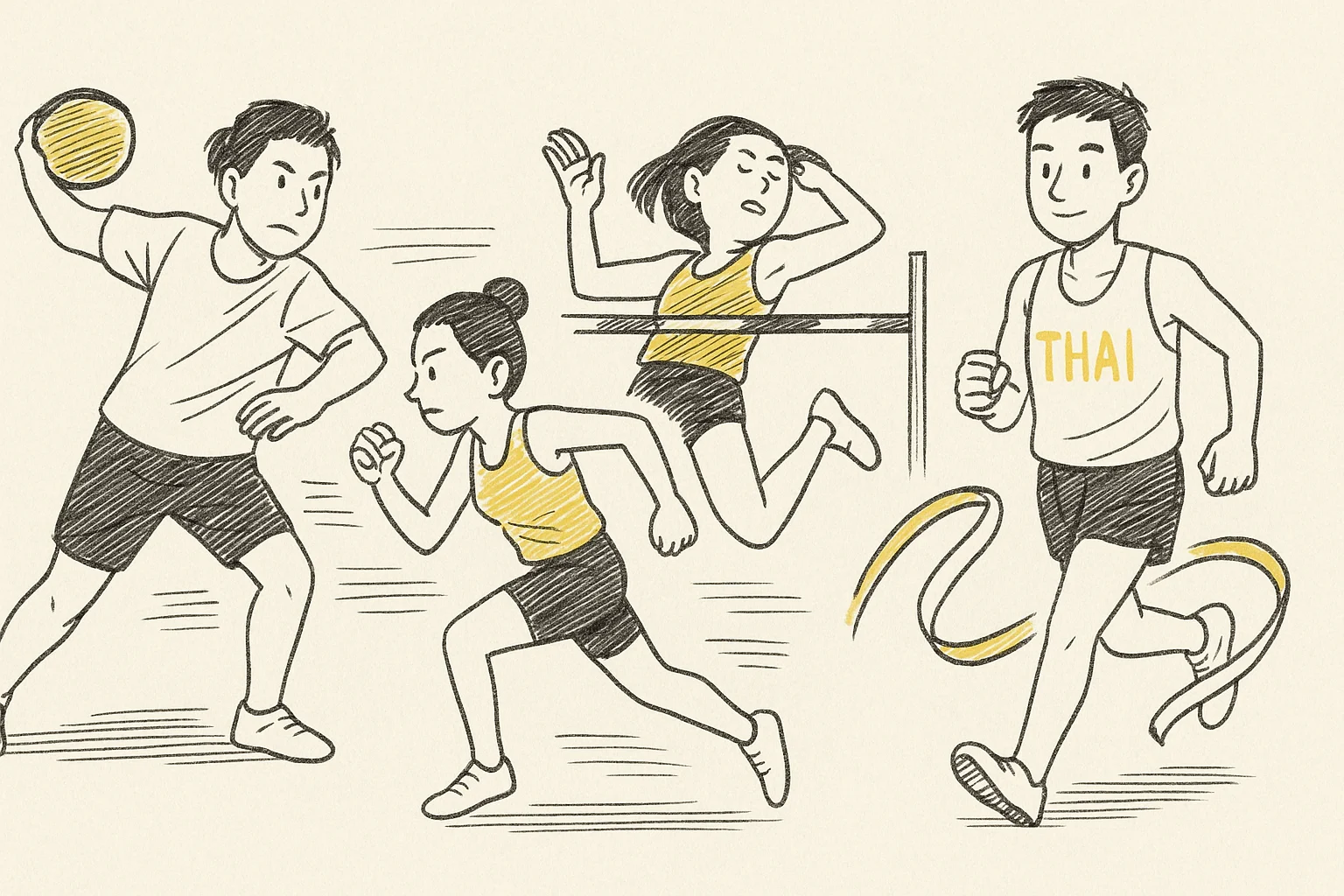 กรีฑาในกีฬาโอลิมปิกและการ์ตูนที่เกี่ยวข้อง ฉบับเข้าใจง่าย อั