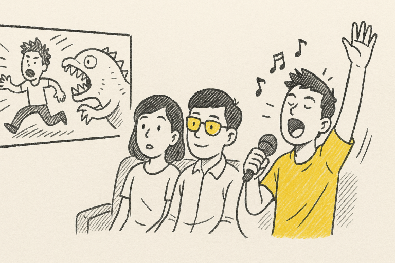 การชมภาพยนตร์แนวฝันที่เต็มไปด้วยความบ้าคลั่งในคาราโอเกะ ฉบับ