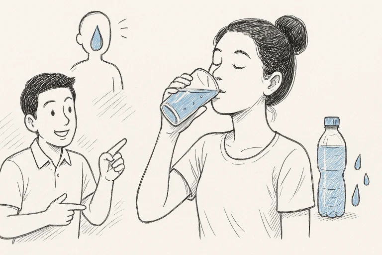 บทความที่พูดถึงประโยชน์มากมายของการดื่มน้ำในชีวิตประจำวัน ฉบ