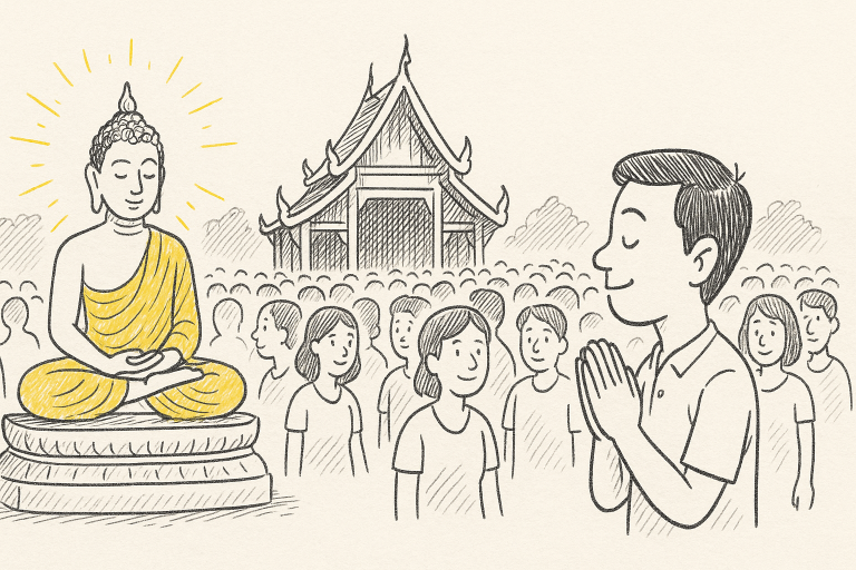 ฝันว่าไปวัดพบผู้คนมากมายเต็มที่นั่น ฉบับเข้าใจง่าย อัปเดตล่า