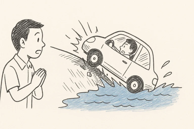 ฝันเห็นคนอื่นขับรถแล้วเกิดอุบัติเหตุตกคลอง ฉบับเข้าใจง่าย อั