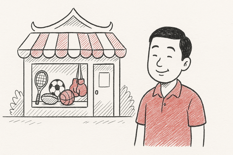 ร้านจำหน่ายอุปกรณ์กีฬาที่ตั้งอยู่ใกล้บ้านฉัน ฉบับเข้าใจง่าย