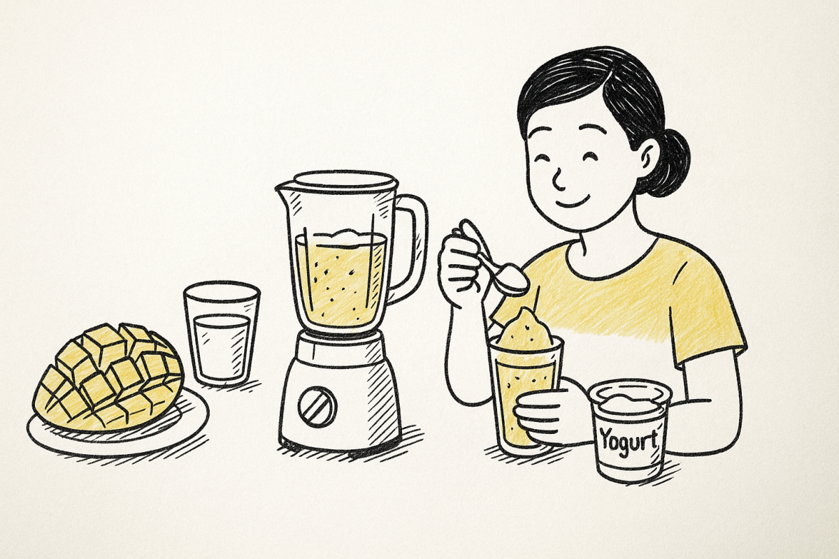 สูตรการทำเครื่องดื่มน้ำผลไม้ปั่นที่มีโยเกิร์ตผสม ฉบับเข้าใจง