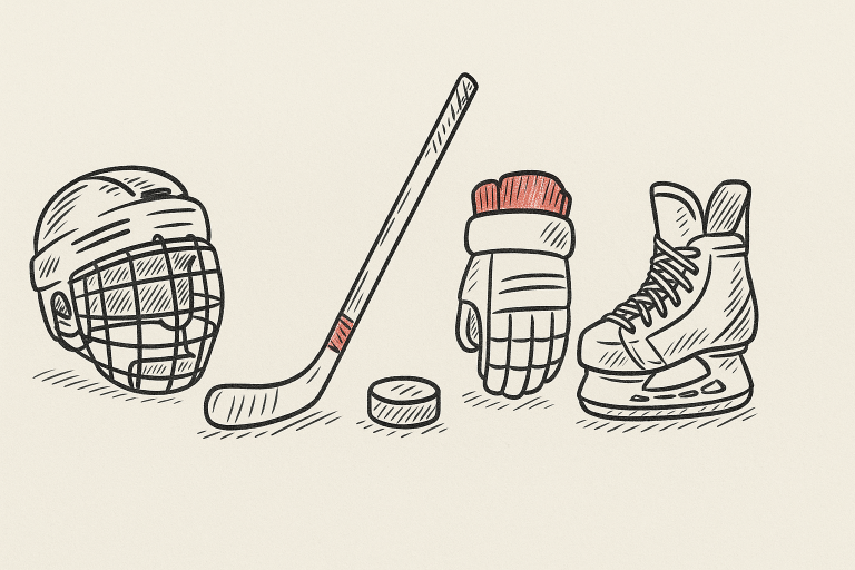 อุปกรณ์กีฬาฮอกกี้ที่จำเป็นสำหรับผู้เล่นและการฝึกซ้อม ฉบับเข้